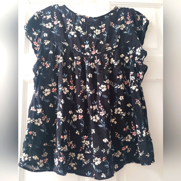 Hollister Boho Multicolor Floral Blouse SizeL - Picture 3 of 3